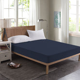 Terry Cotton Waterproof Mattress Protector Blue  Color Fitted Style